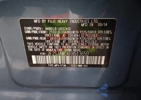 2015 Subaru Forester 2.5I Touring from USA, damaged, VIN JF2SJAWC4FH513650